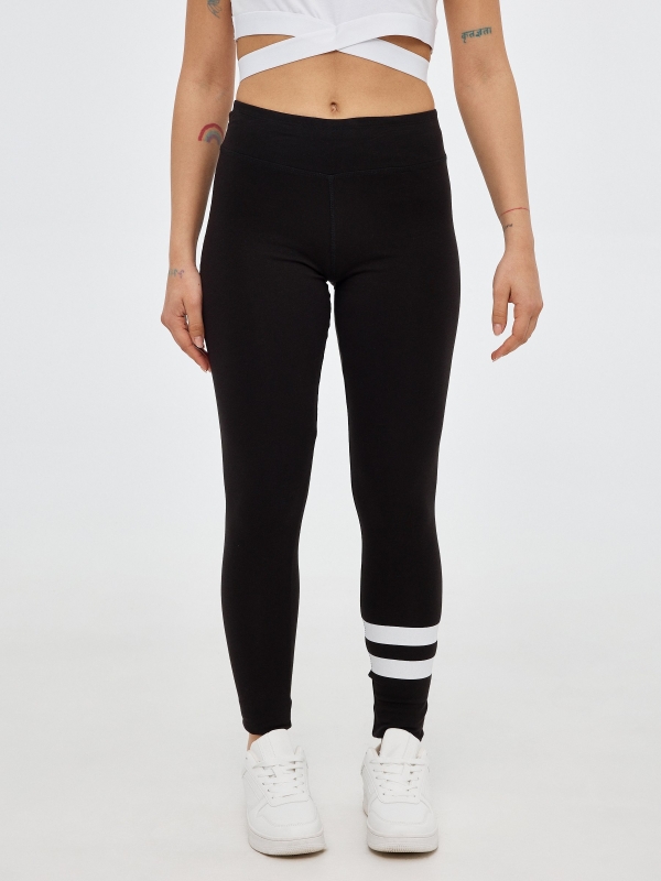 Printed Legging black middle front view