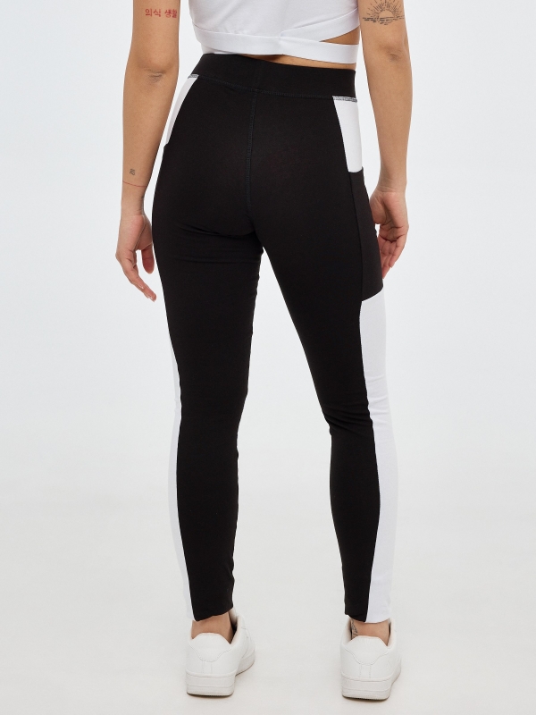 Legging with pockets black middle back view