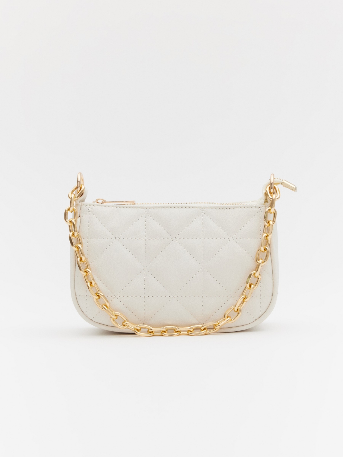 White quilted effect bag off white