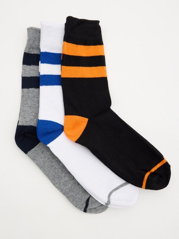 Pack 3 men's sports socks front view