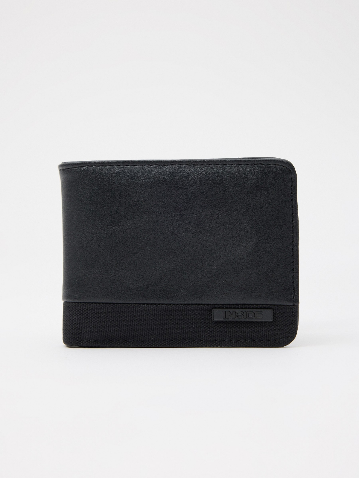 Men's black leatherette wallet black