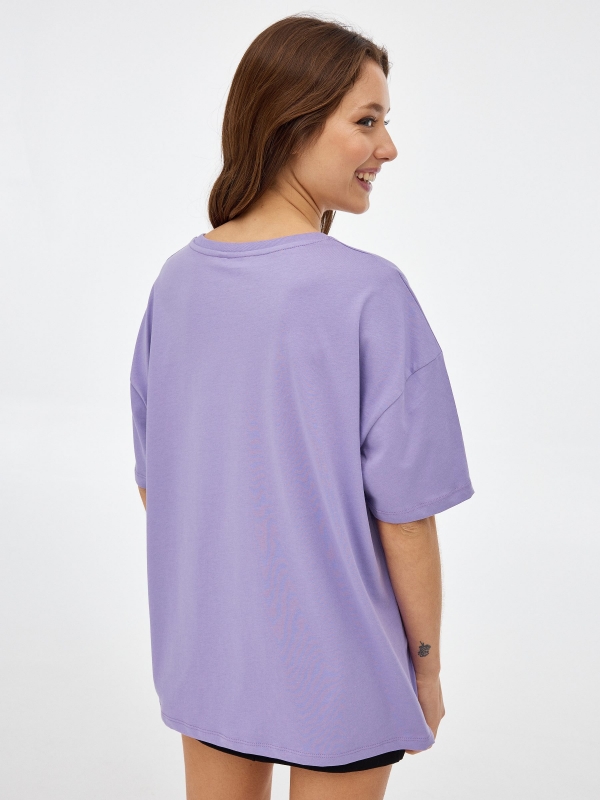 T-shirt Goofy lilás vista meia traseira