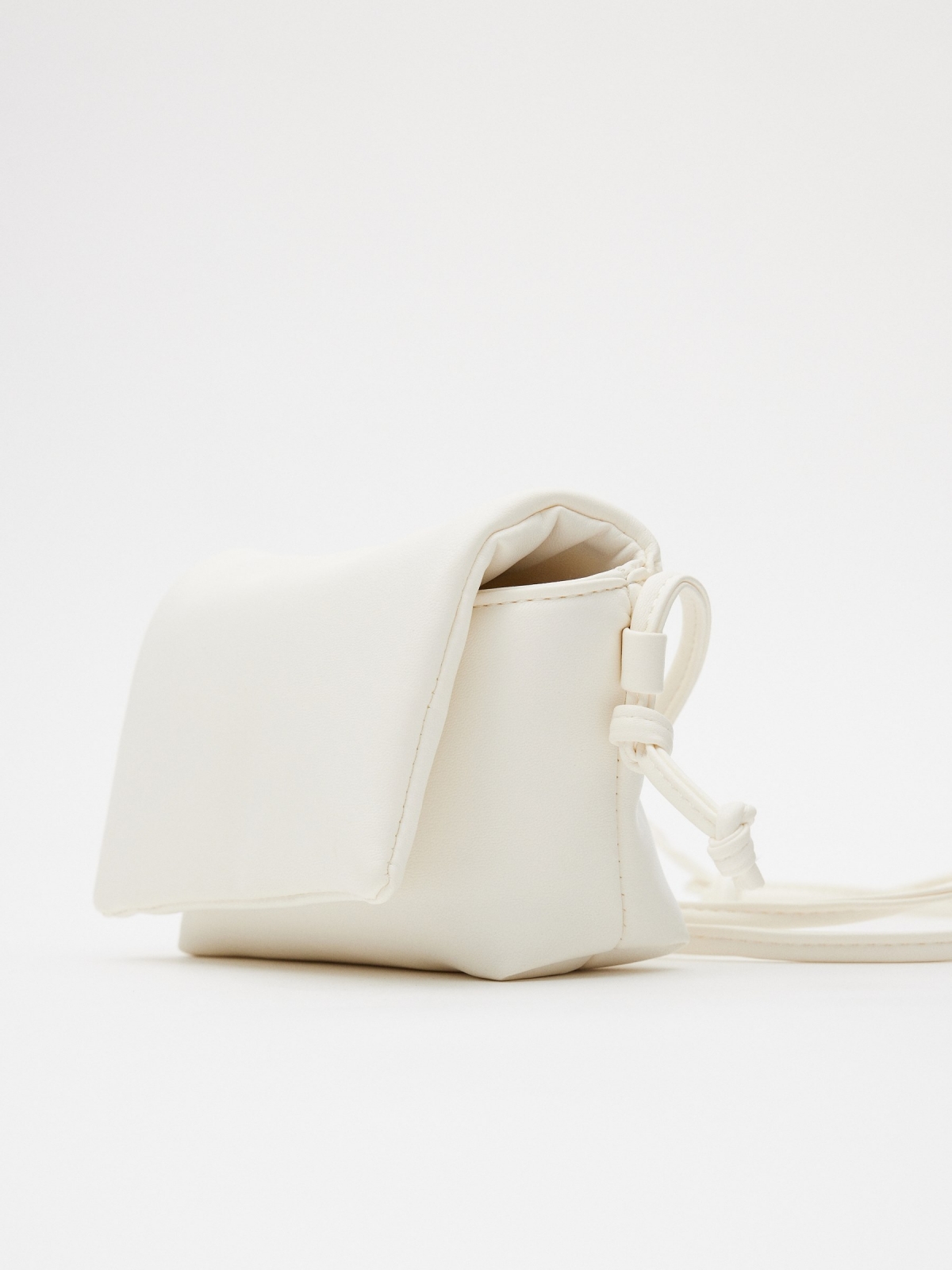 Leather effect crossbody bag white 45º side view
