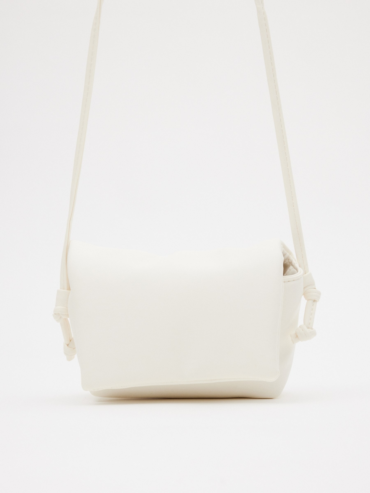 Leather effect crossbody bag white detail view
