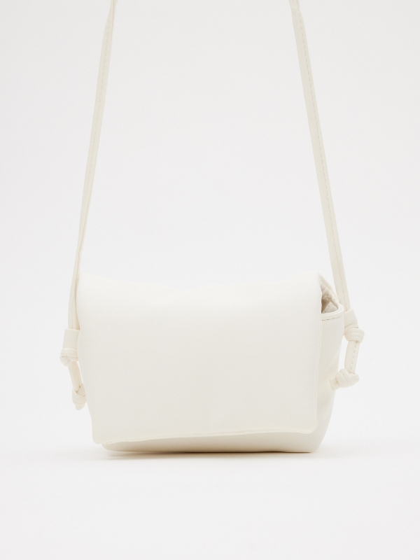 Leather effect crossbody bag white detail view