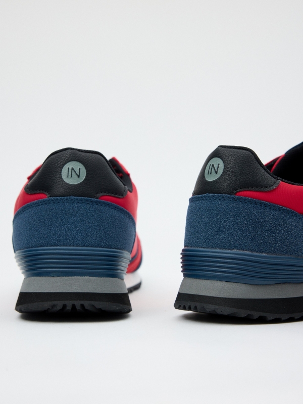 Combined casual sneaker deep red detail view