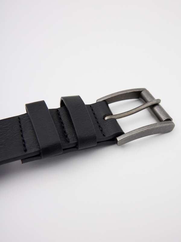 Men's black leatherette belt black
