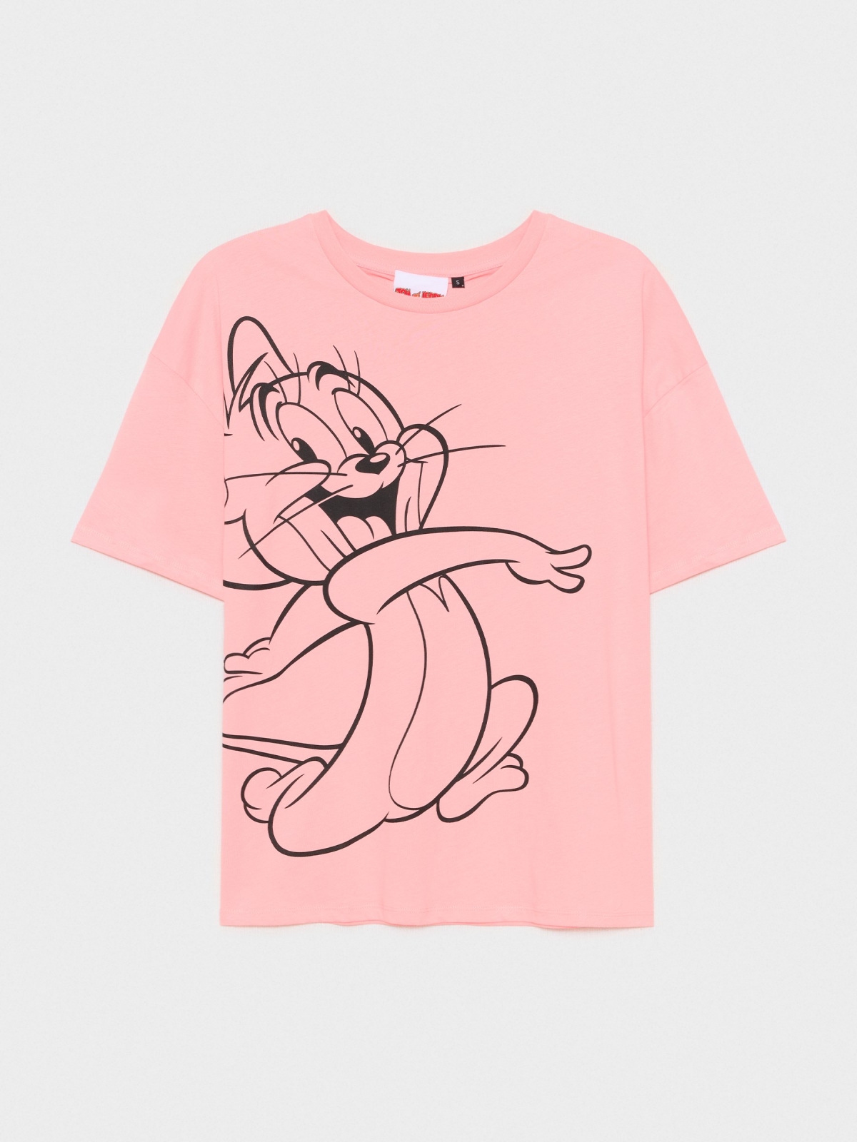  Camiseta oversized Tom & Jerry rosa claro