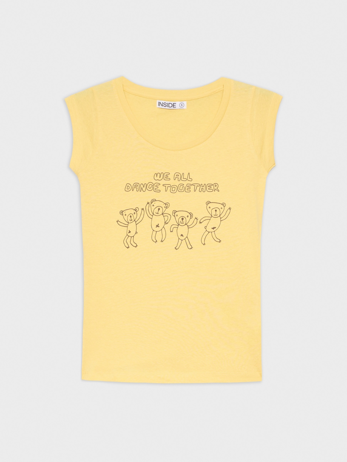  T-shirt com estampado amarelo pastel