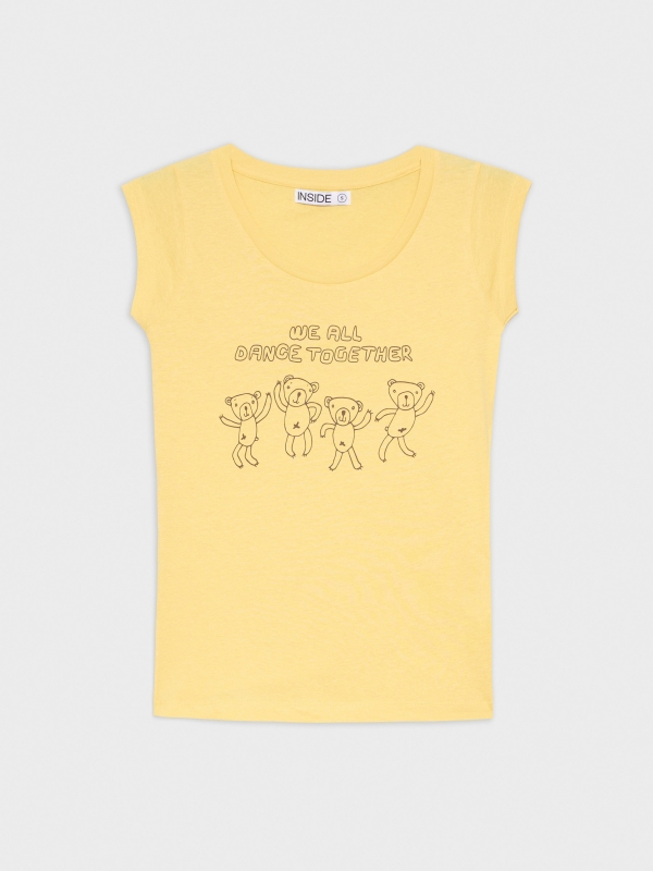  Camiseta con estampado amarillo pastel