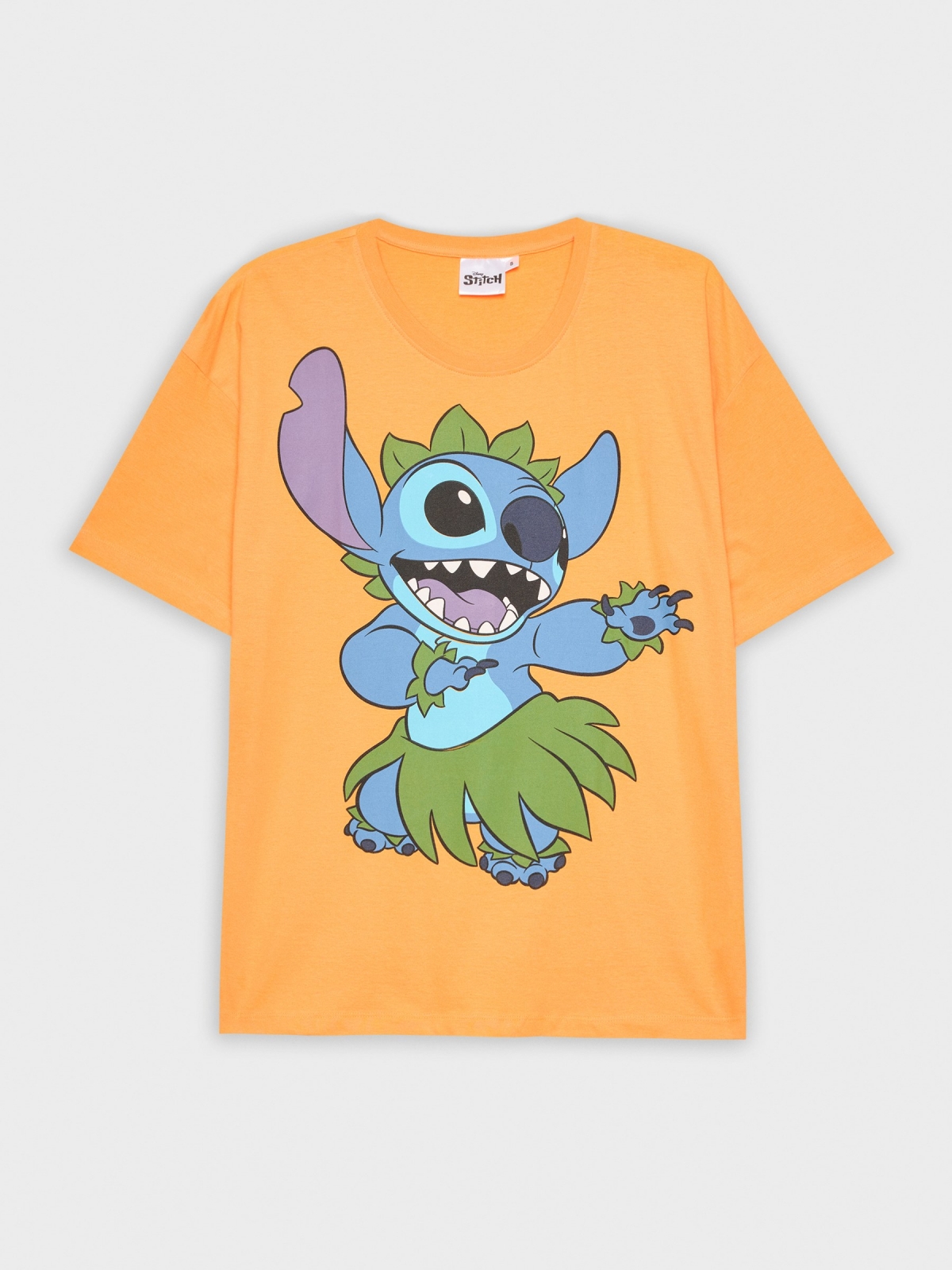  T-shirt oversized Stitch amarelo pastel