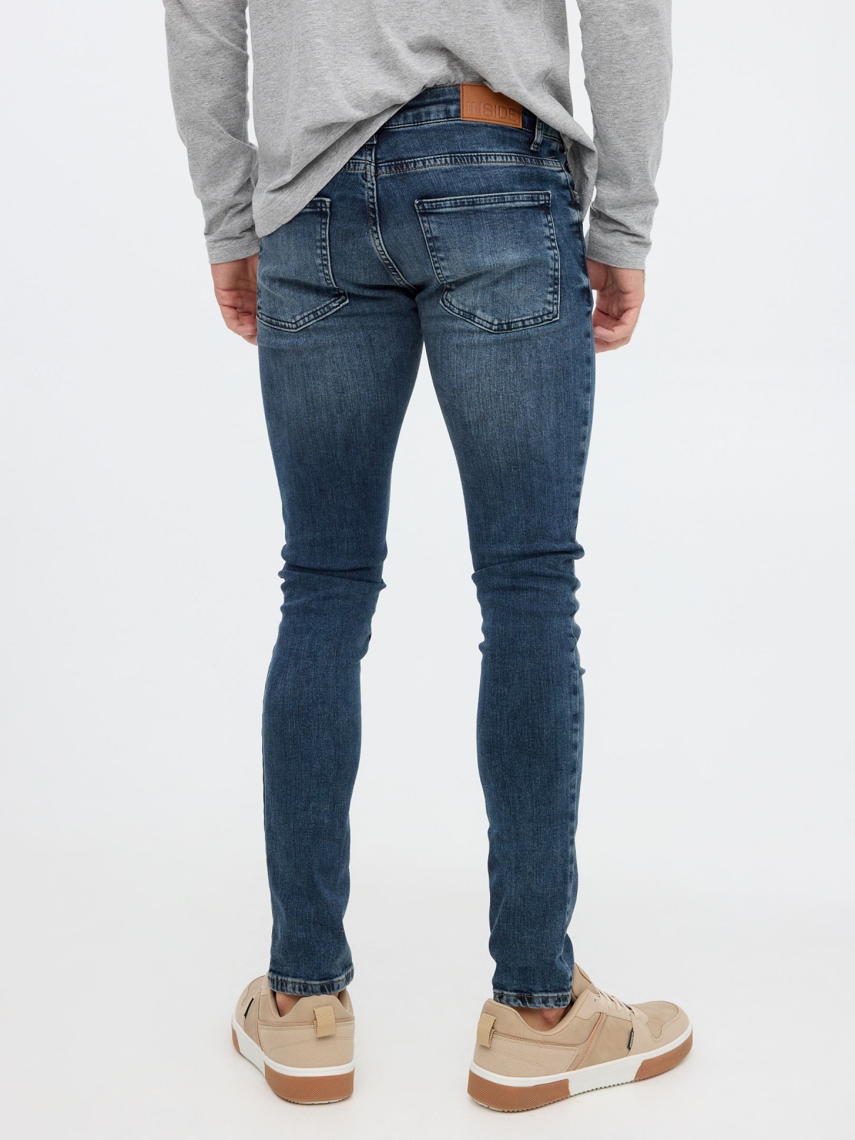 Super slim jeans dark blue middle back view