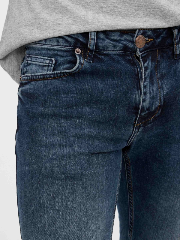 Jeans super slim azul oscuro vista detalle