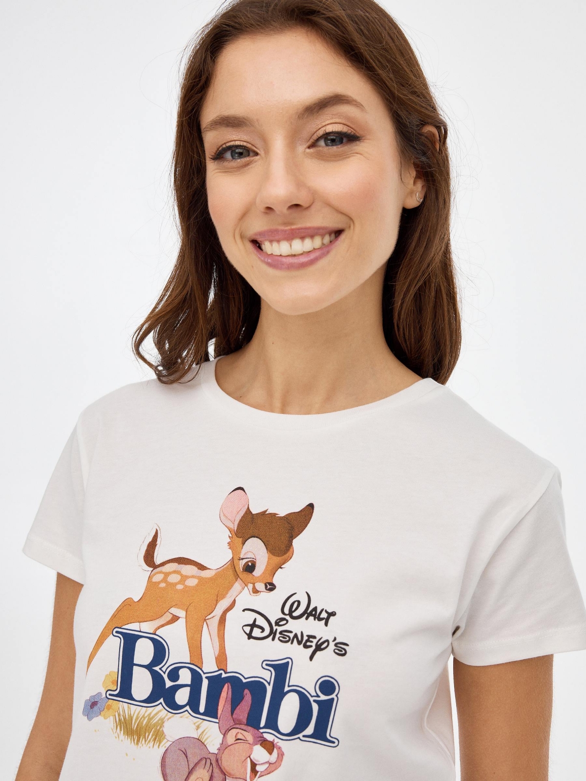  T-shirt Bambi off white primeiro plano