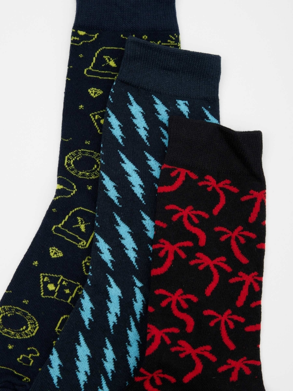 Pack of 3 men's fancy socks detail view