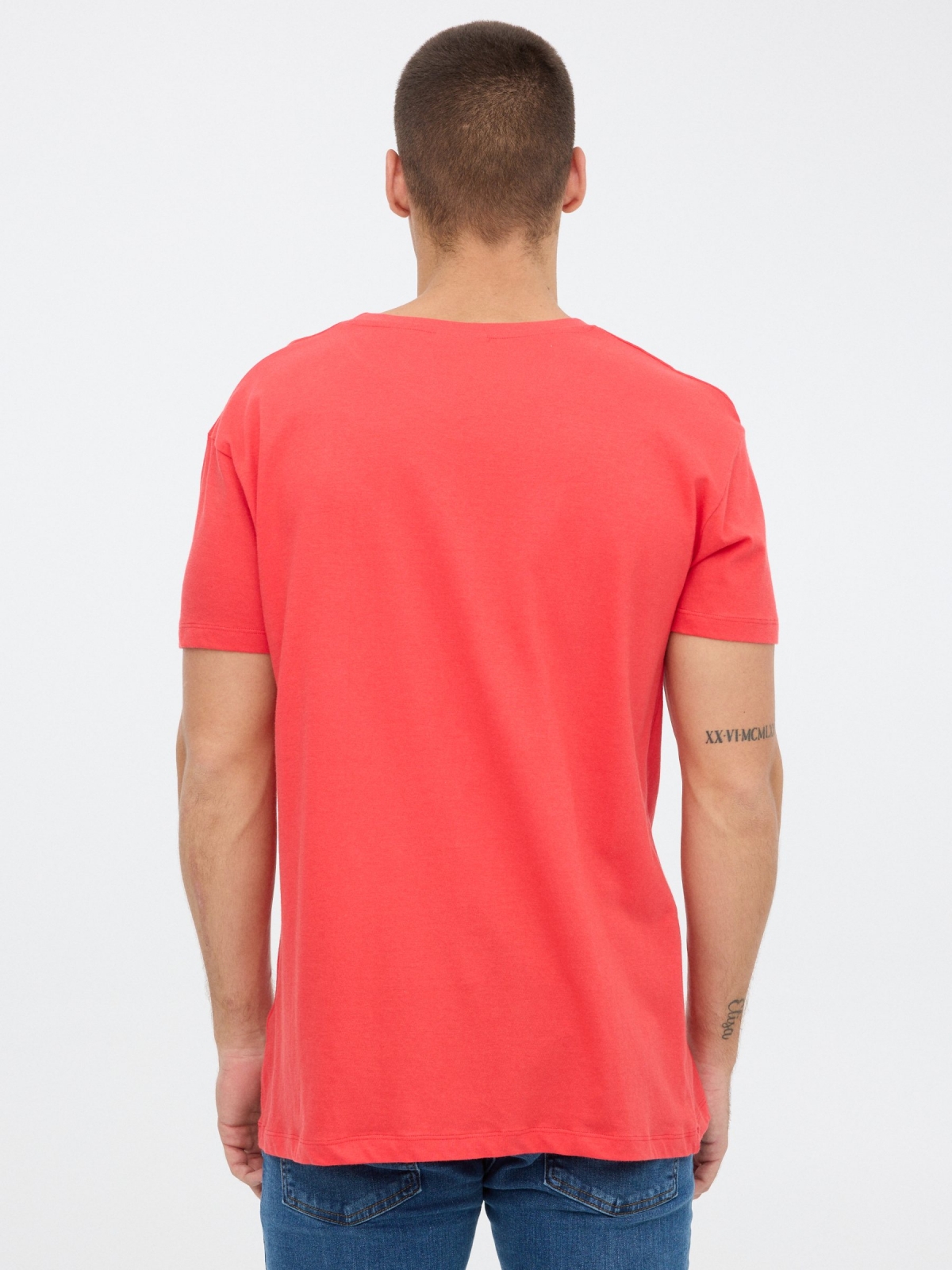 T-shirt Star Wars vermelho vista meia traseira