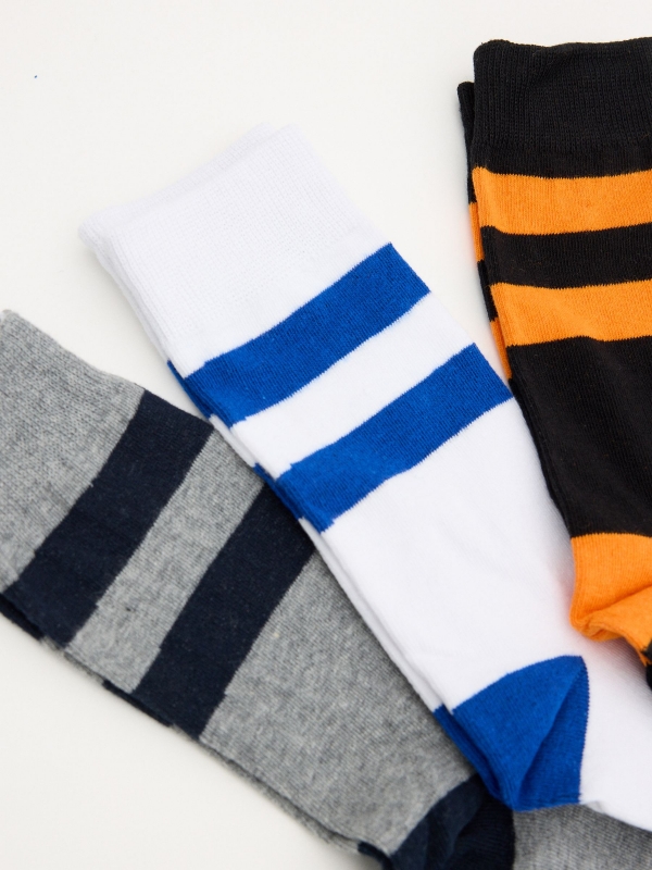 Pack 3 men's sports socks middle front view