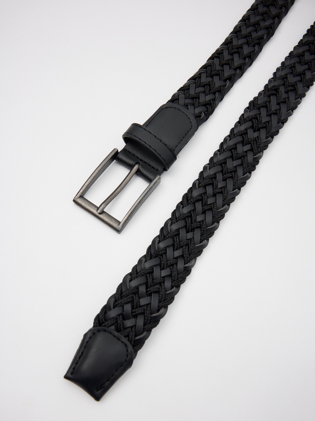 Men's black braided belt black