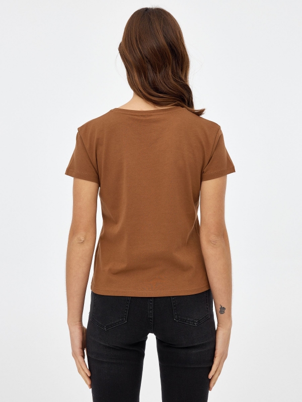 Chip and Chop t-shirt dark brown middle back view