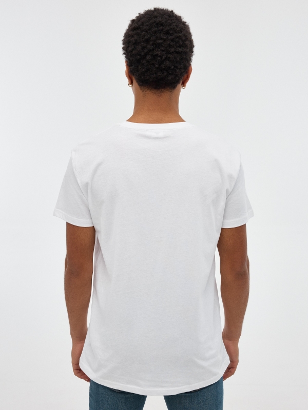 T-shirt Dragon Ball branco vista meia traseira