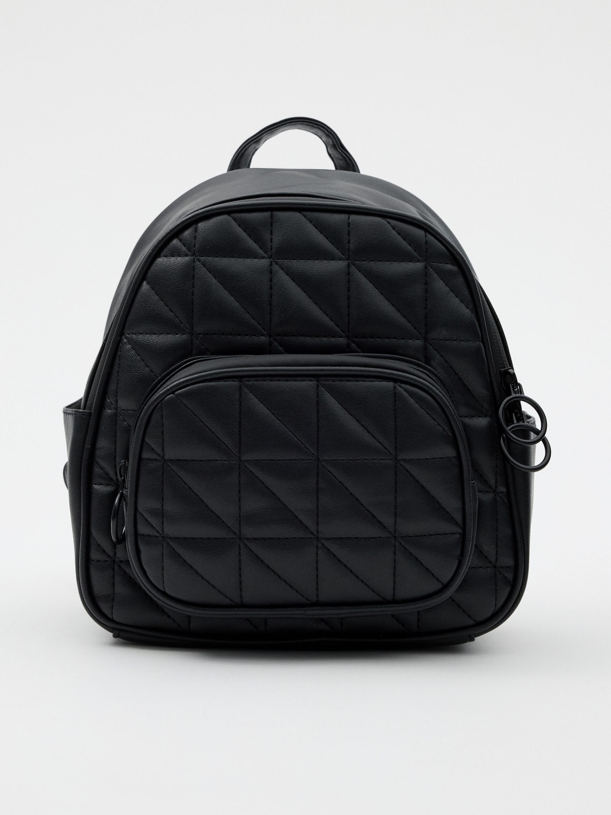 Leatherette casual backpack