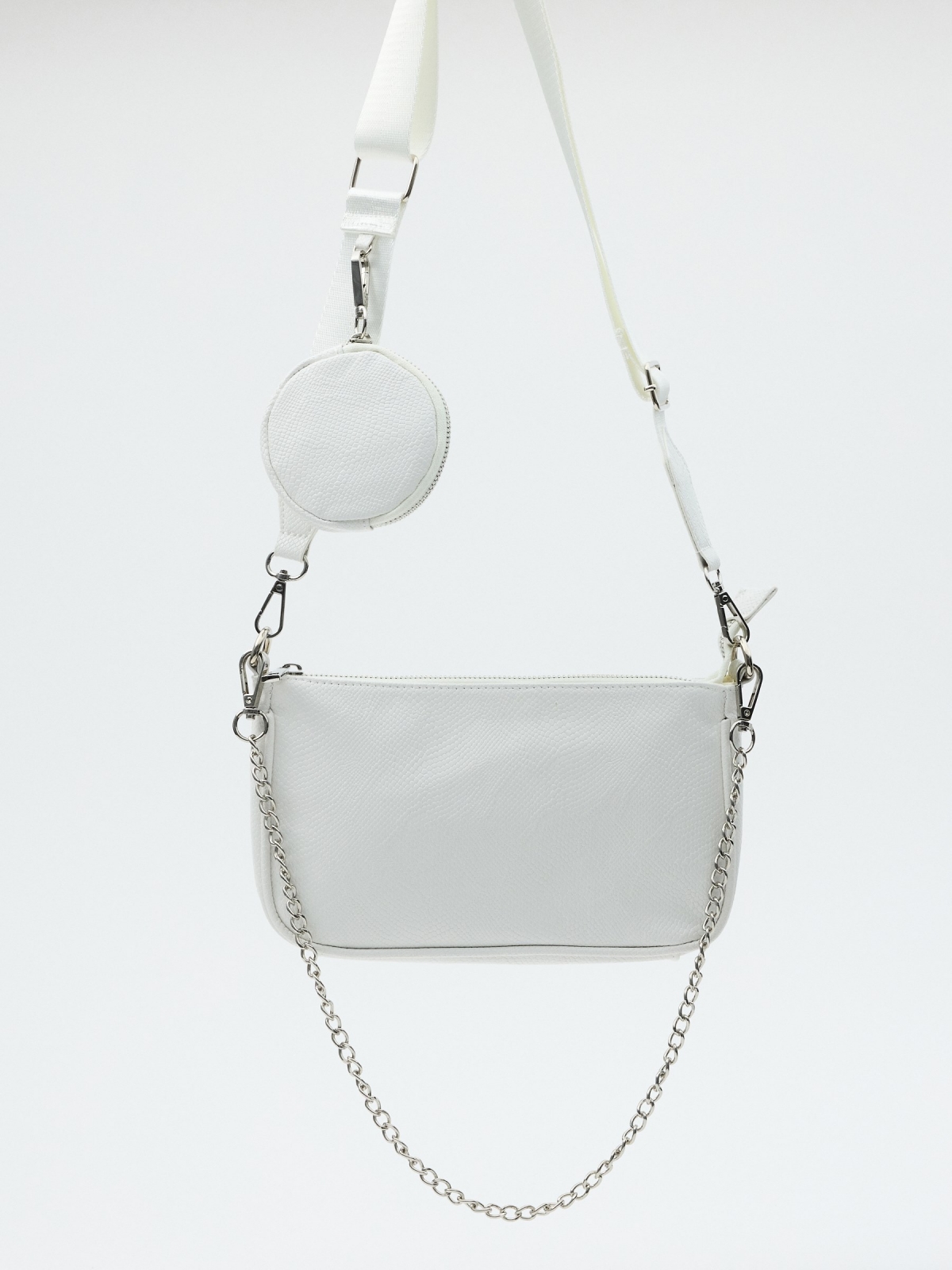 Crossbody bag with chain white