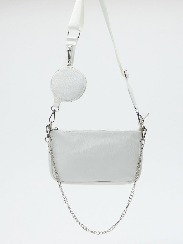Crossbody bag with chain white