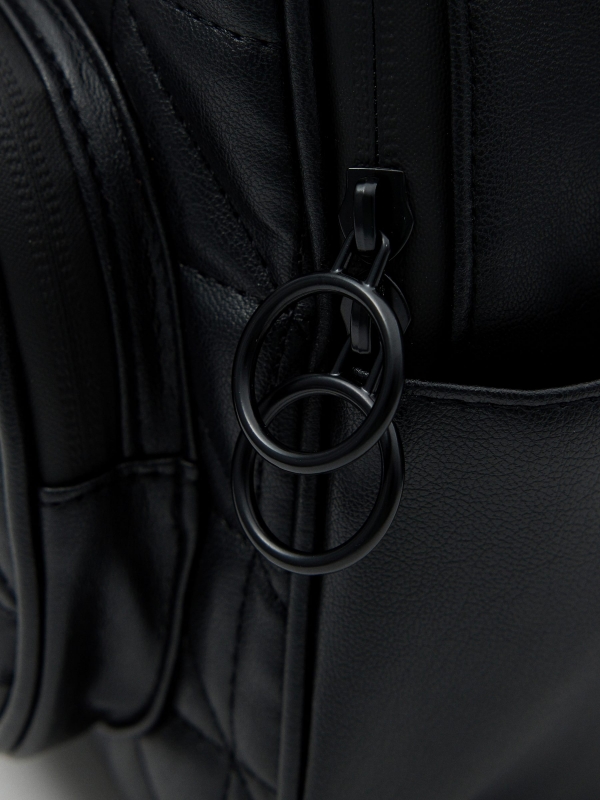 Leatherette casual backpack detail view