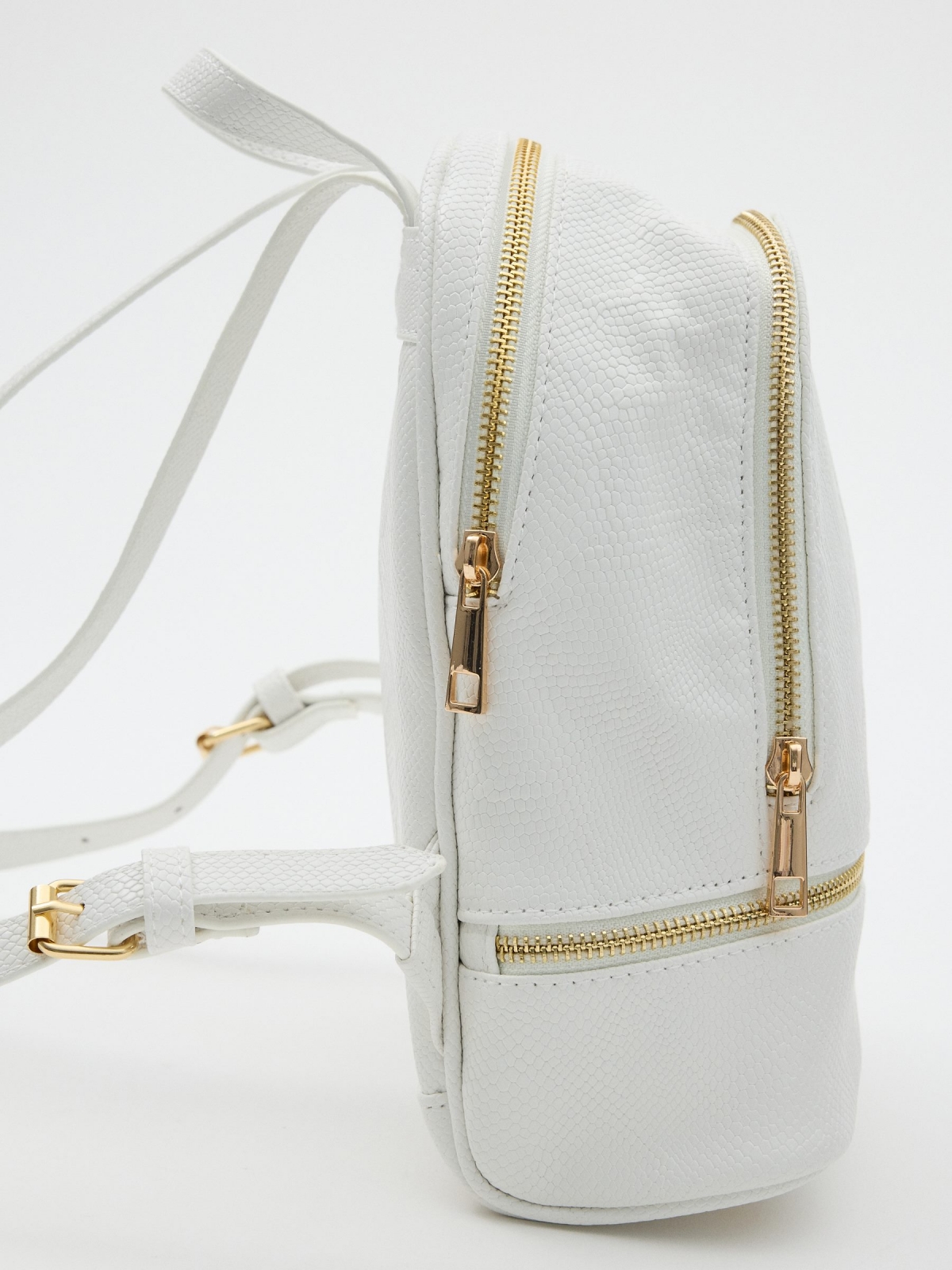 White casual backpack white detail view
