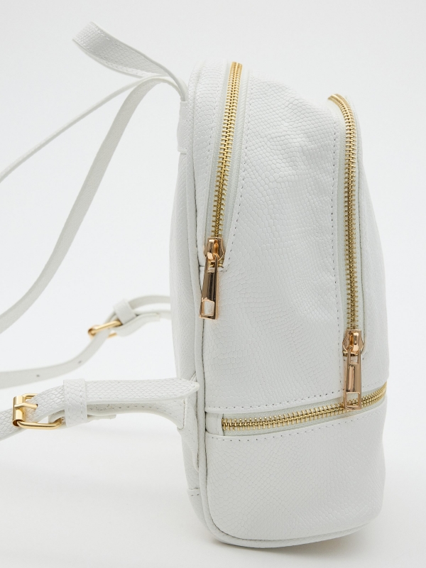 White casual backpack white detail view