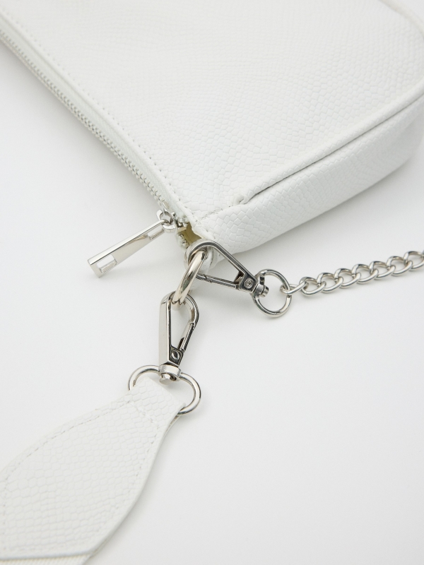 Crossbody bag with chain white detail view