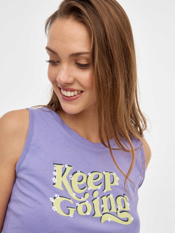 Keep Going crop top lilac detail view