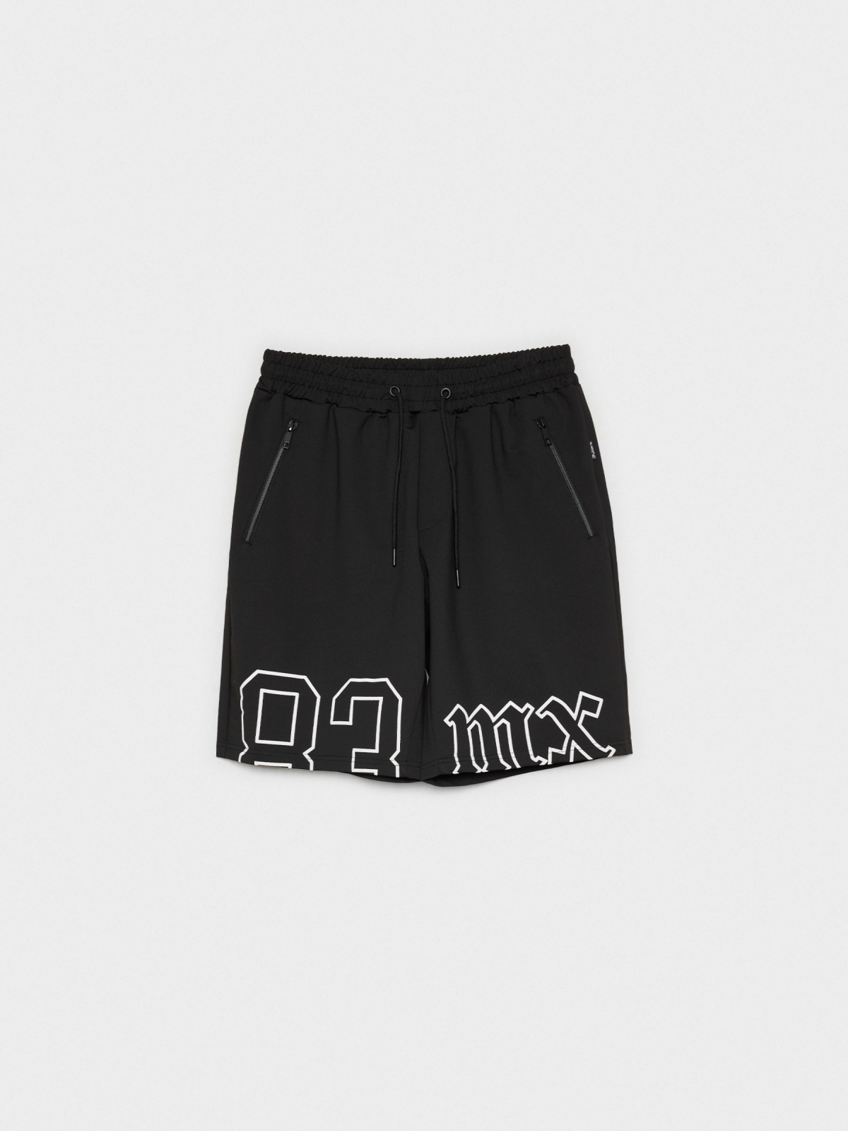  Printed Bermuda jogger shorts black