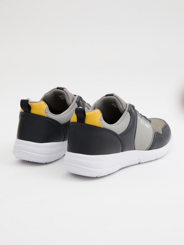 Combined casual sneaker grey 45º back view