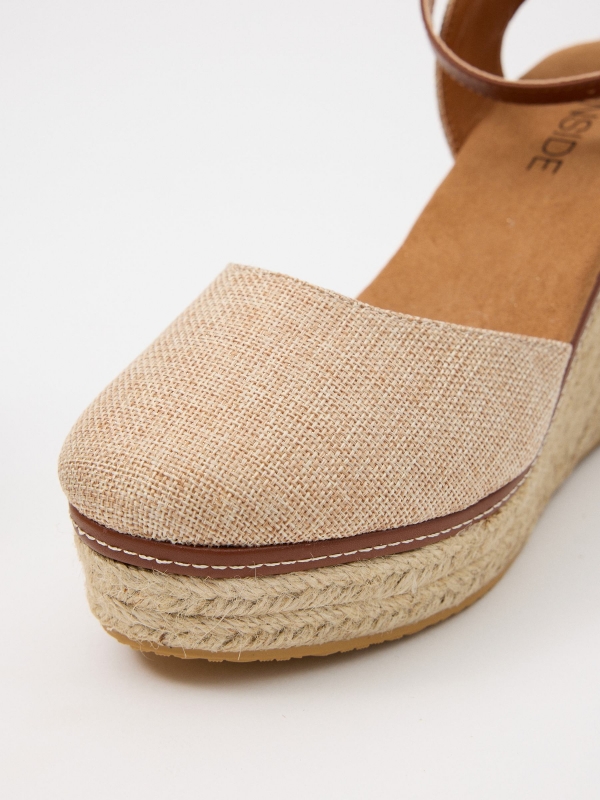 Wedge jute basic closed clogs sand detail view