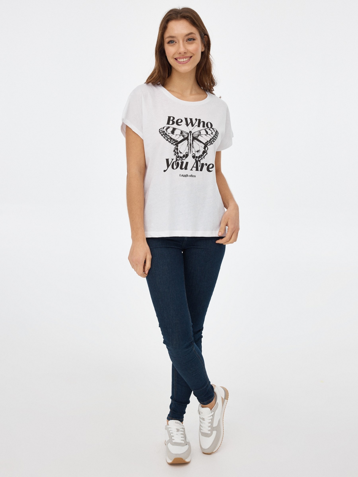 T-shirt with print white front view