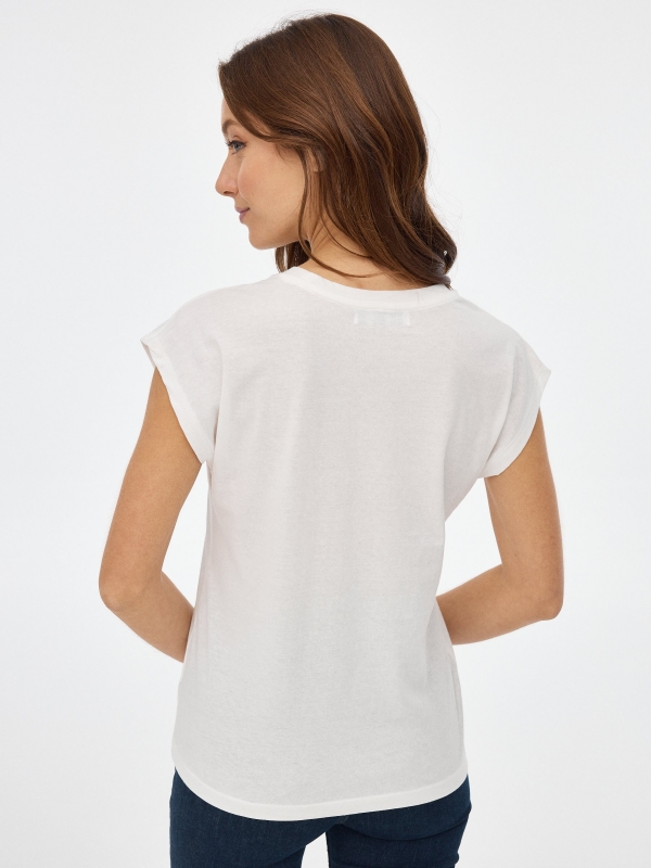 T-shirt com estampado off white vista meia traseira