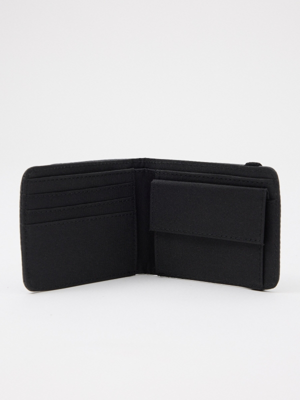 Wallet with elastic closure dark grey back view