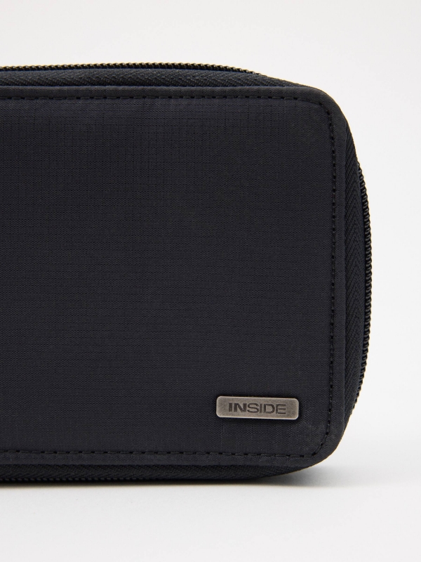 INSIDE wallet with card holder black 45º side view