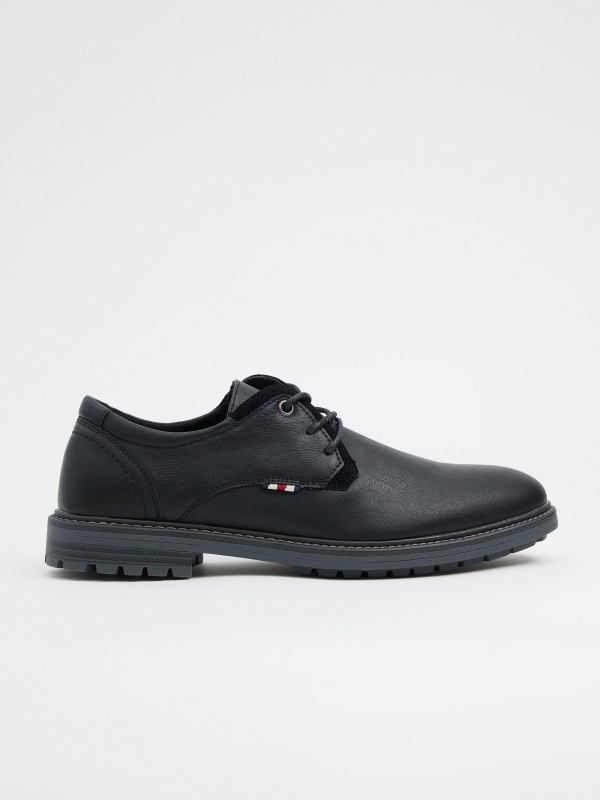 Black leather effect shoe black