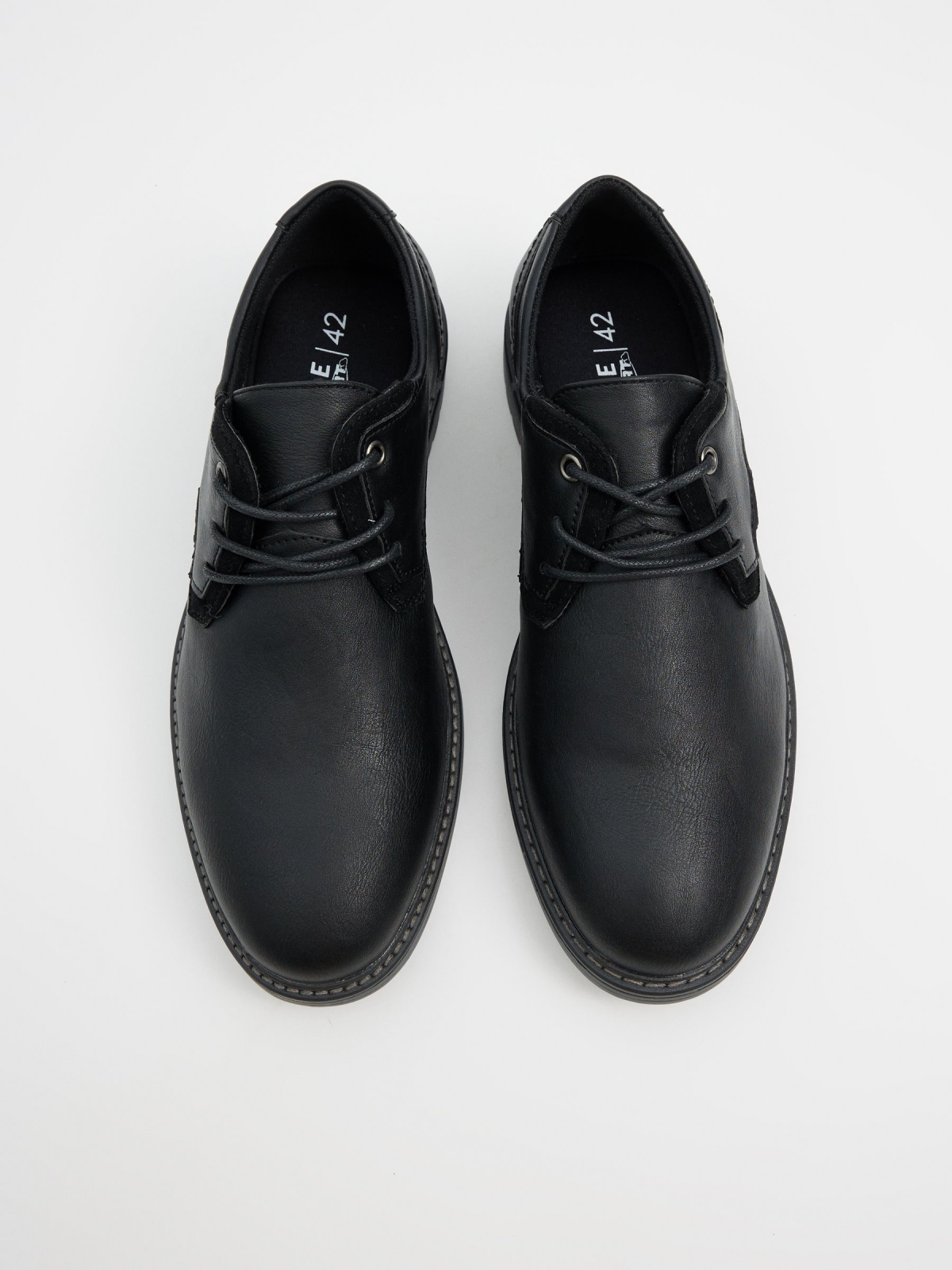 Sapato efeito couro preto preto vista superior
