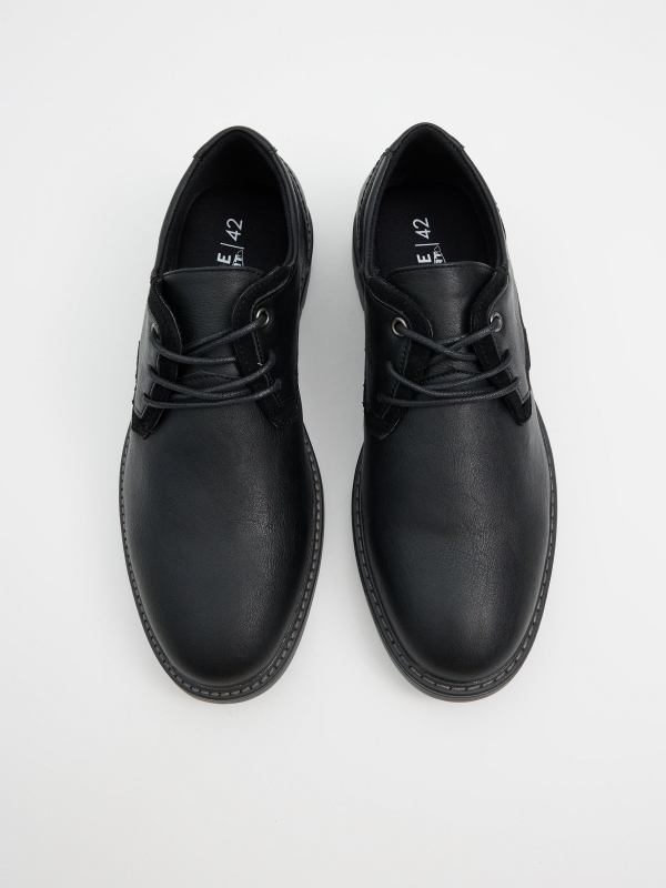 Zapato negro efecto piel negro vista cenital