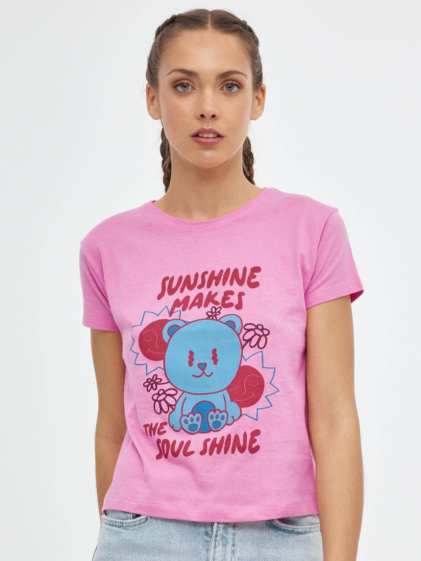 Sunshine T-shirt pink middle front view