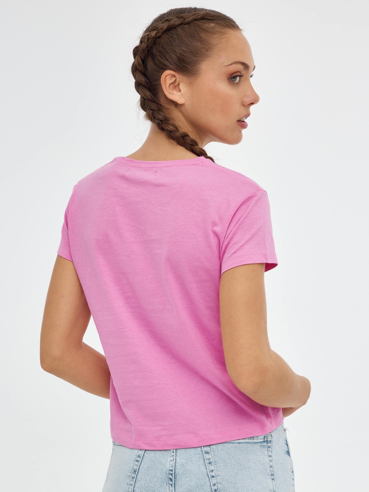 T-shirt Sunshine rosa vista meia traseira