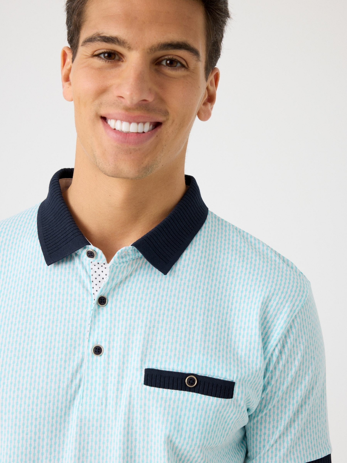 Printed polo with rib details | Men's Polo Shirts | INSIDE