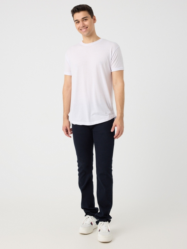 Regular five-pocket trousers navy front view
