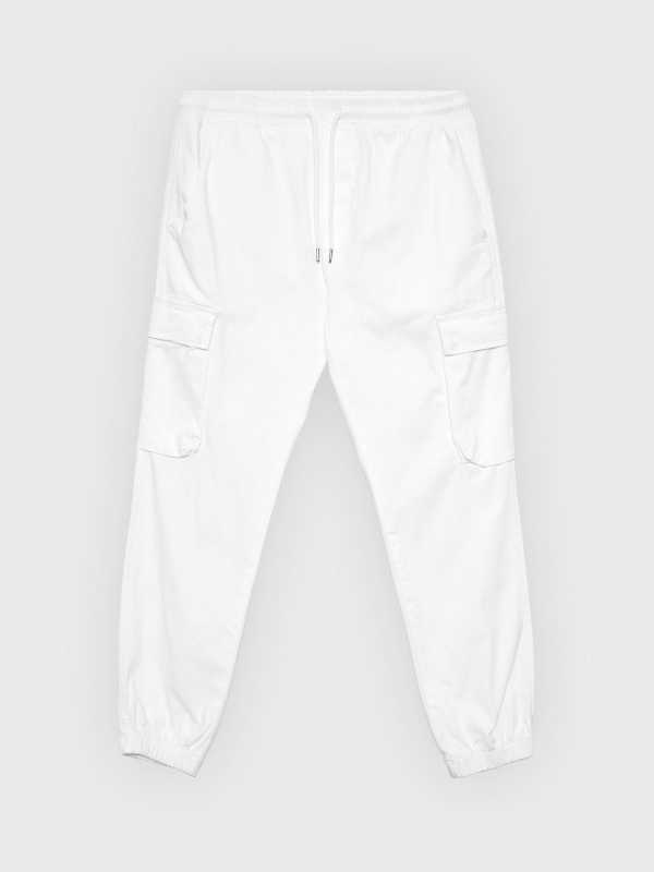  Pantalón jogger con bolsillos blanco