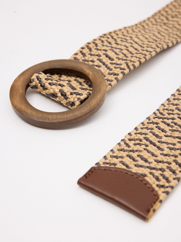 Cinturón elástico 4cm marrón vista detalle