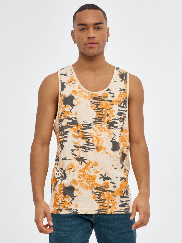 Total print tank top sand middle front view