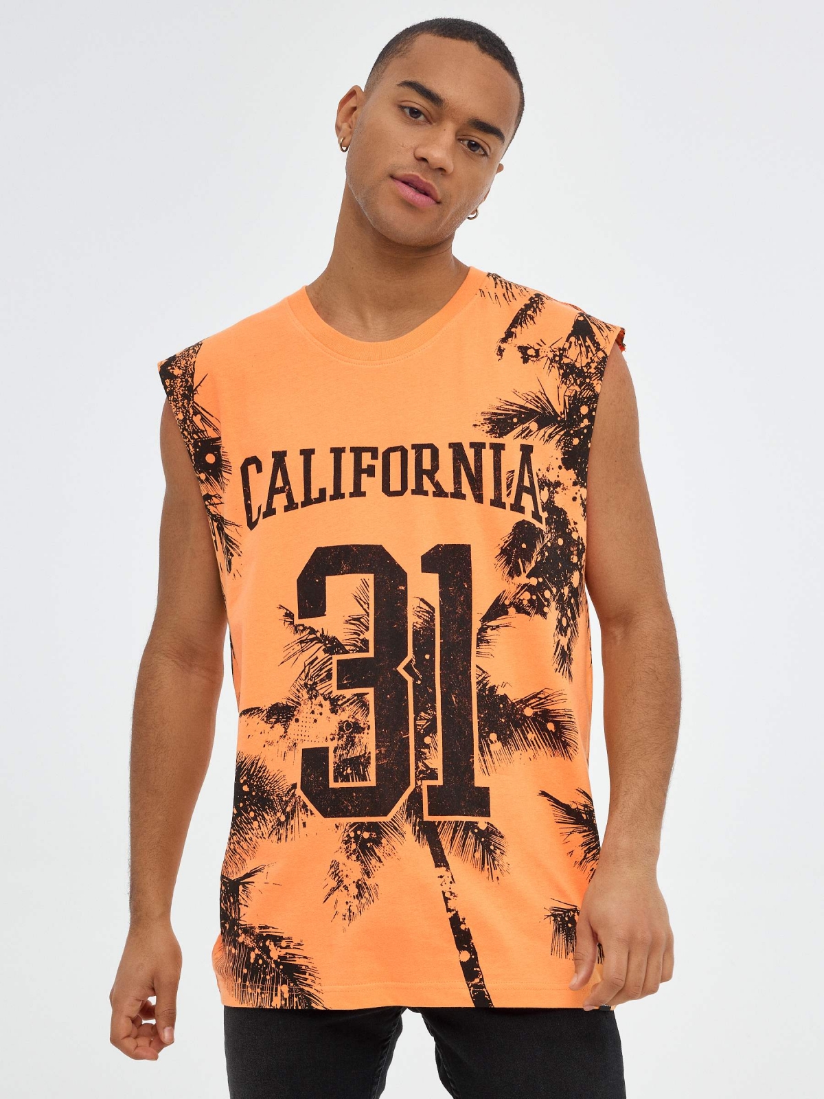 California tank top salmon middle front view
